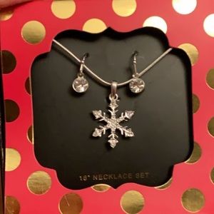Snowflake necklace and earrings